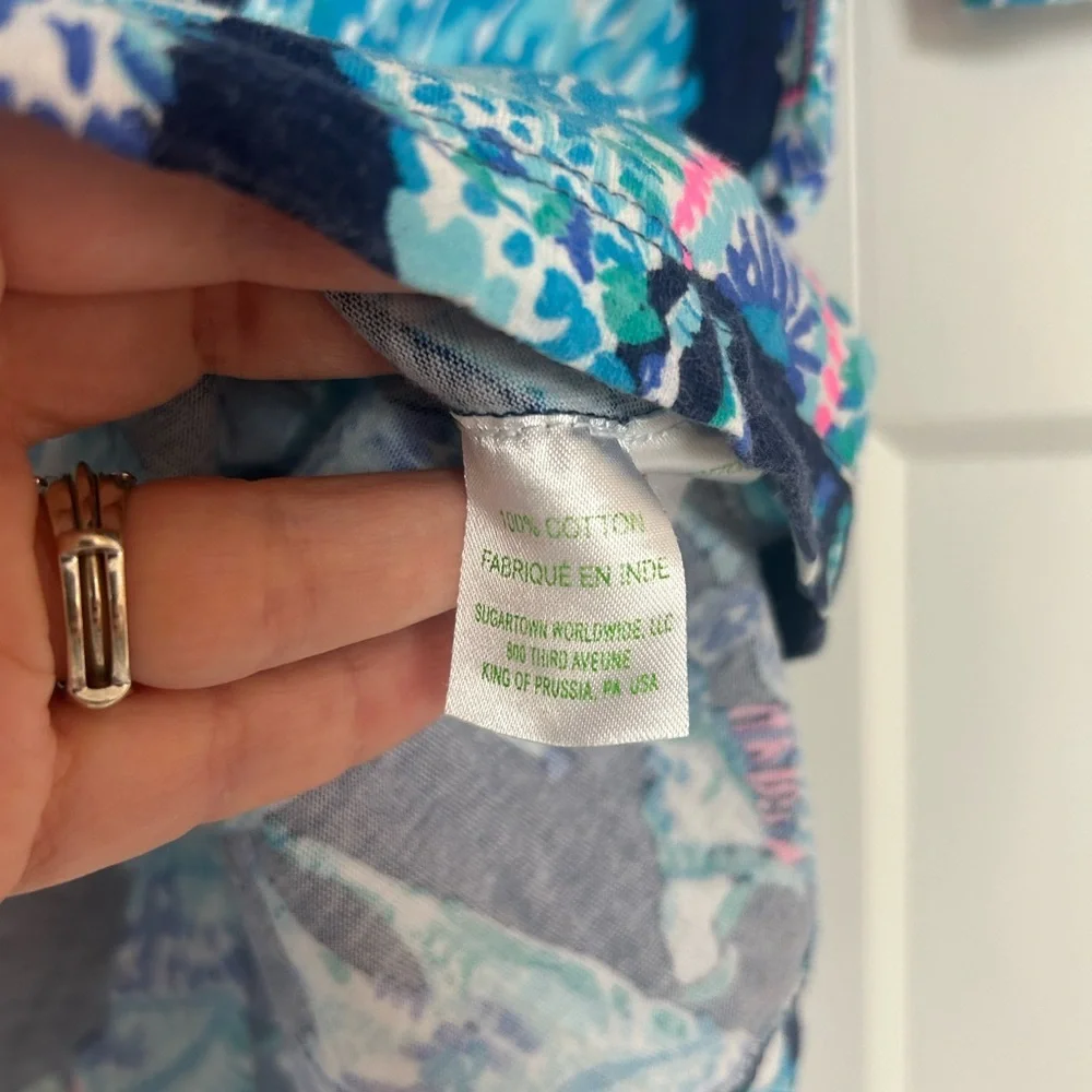 Lilly Pulitzer Girls Dress Alpaca My Bags Kids Size 4/5 Navy Cotton